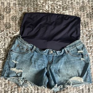 Abercrombie Maternity Jean Shorts (full panel) - Size 32